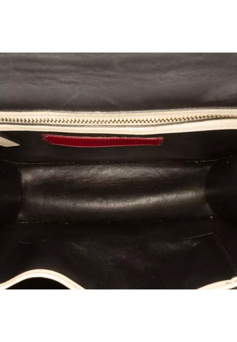 Pre-Loved Valentino Small Tricolor Calfskin Rockstud Glam Lock Crossbody
