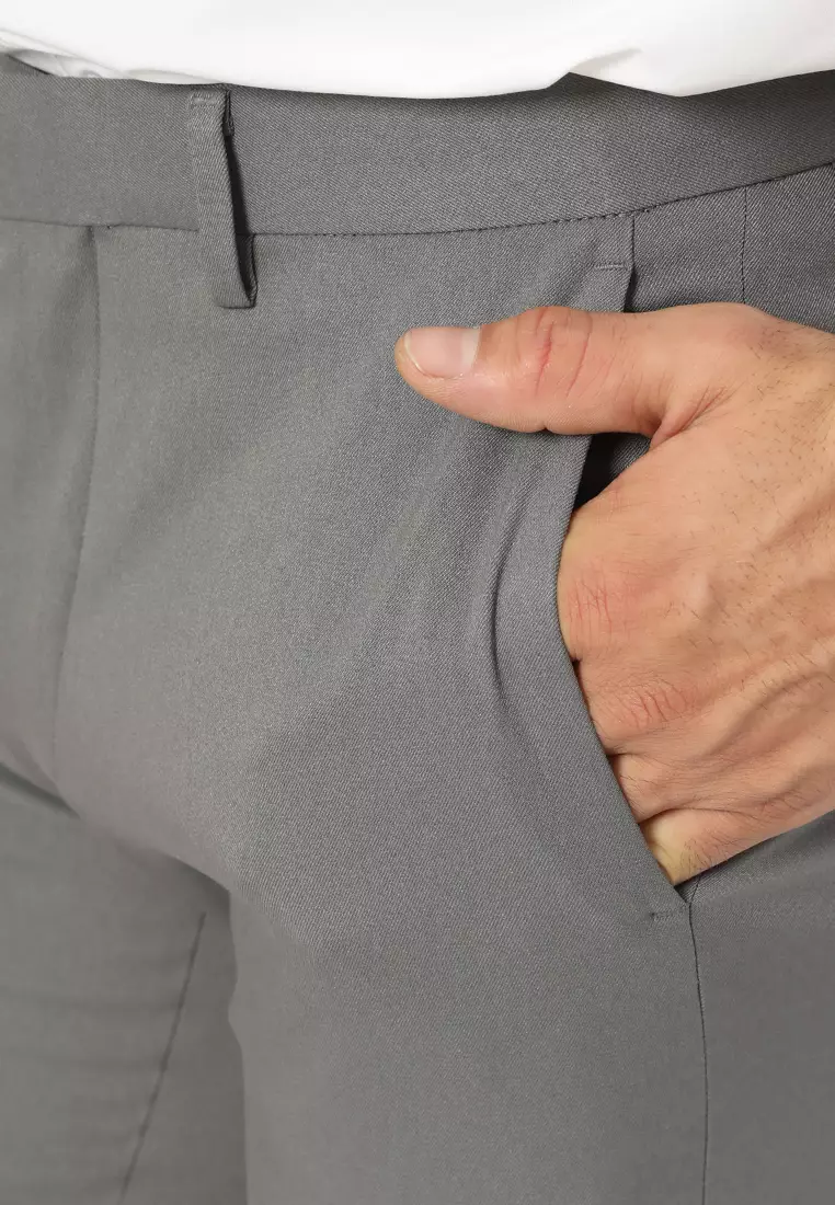 Jobb Bellmore-B Celana Panjang Pria Modern Slim Fit Light Grey