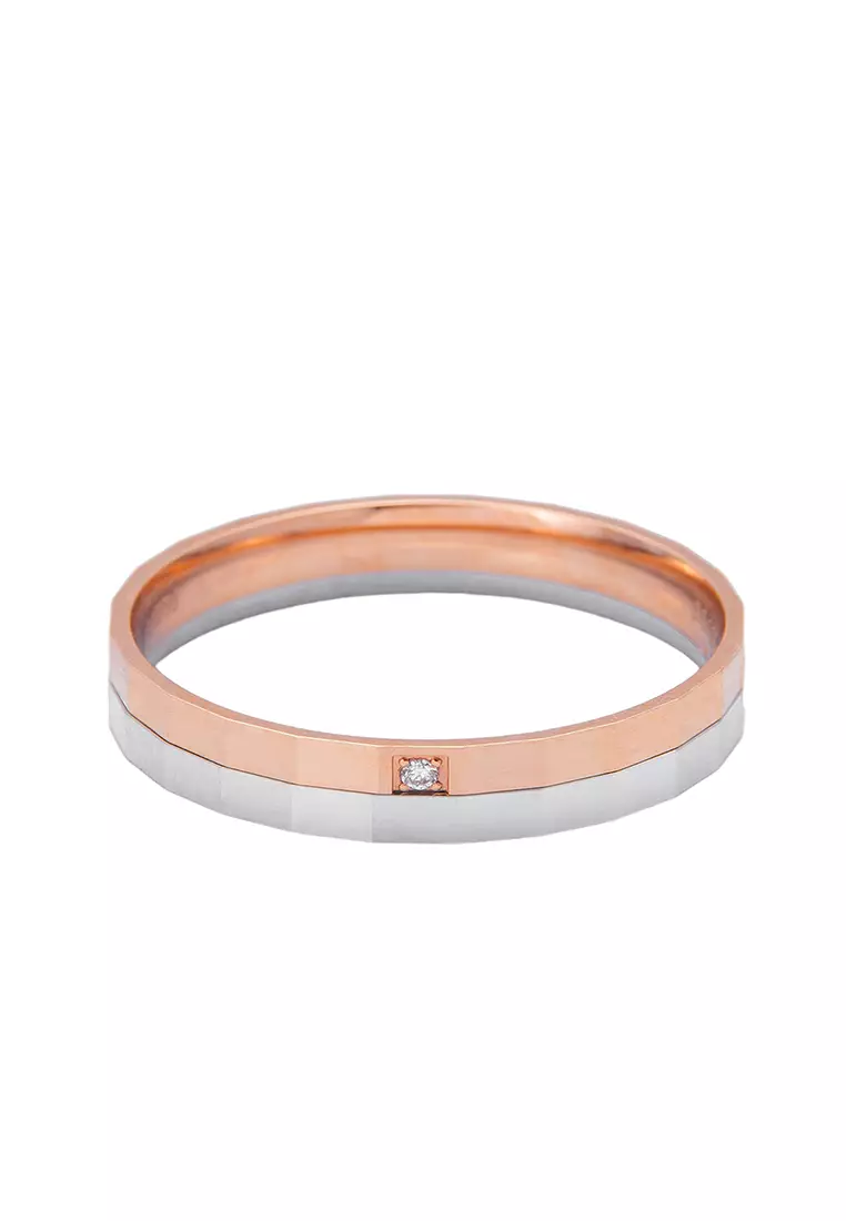 LITZ 18K White Gold and Rose Gold Ring C-WB0049F