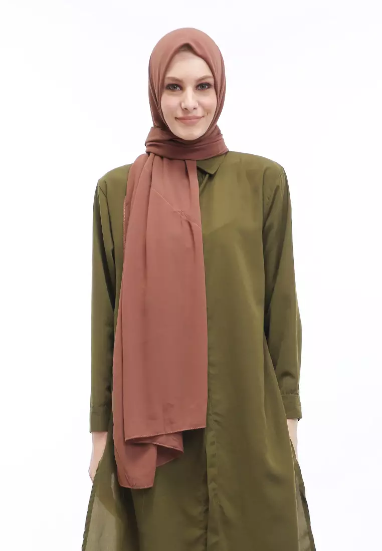 Sakilah Hijab Pashmina Ceruty Baby Doll Wanita Polos Relaxed Fit - Nauget