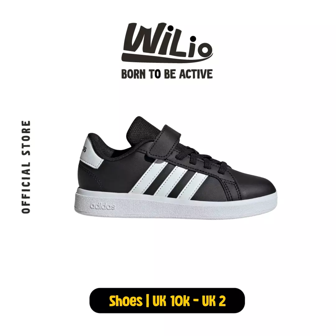 ADIDAS Grand Court Shoes El C IE5995 Sepatu Anak (Hitam)