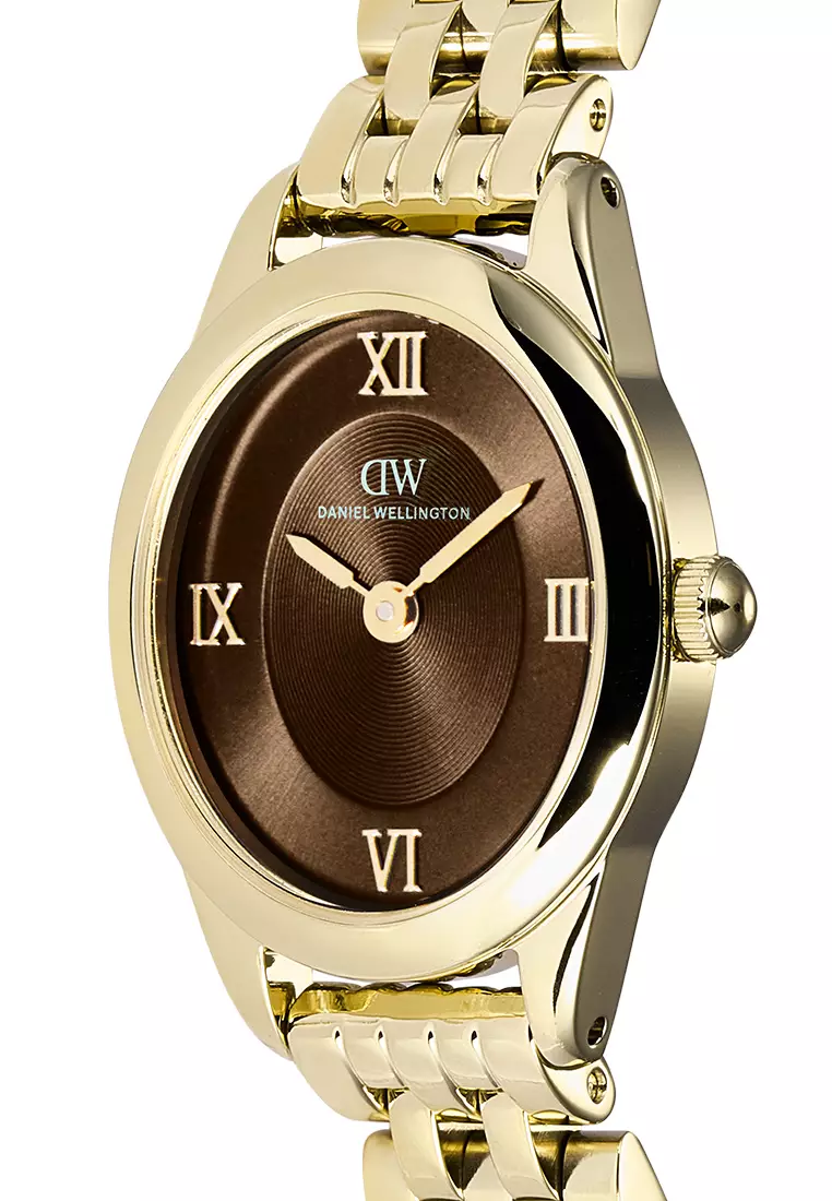 Ophelia Mini Beans Link Amber Gold - Women Watch Stainless Steel Strap DW Official Authentic Original jam tangan perempuan DW