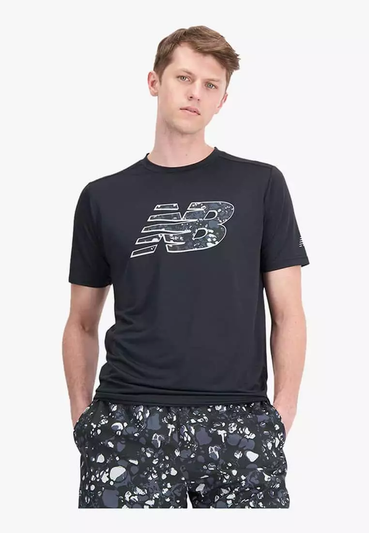 Buy New Balance Run Philippines ZALORA NEW Mens Graphic 2024 -Black Sleeve Multi Core Online BALANCE Short Tshirt | short Sleeve