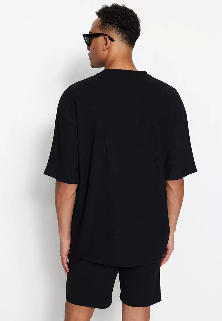 Crew Neck Textured T-Shirt