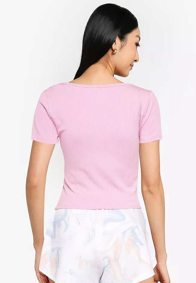 Buy Hollister Seamless Fabric Square Neck Top 2024 Online ZALORA