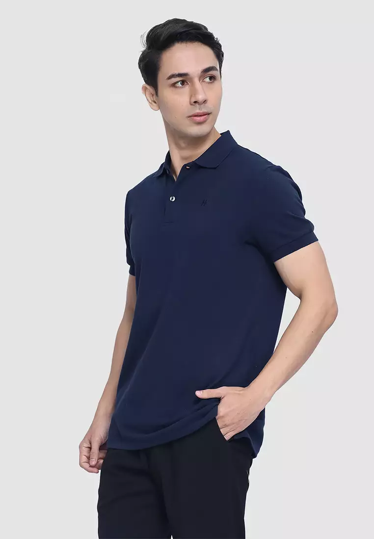 Solid Cotton Pique Polo Shirt in Regular Fit