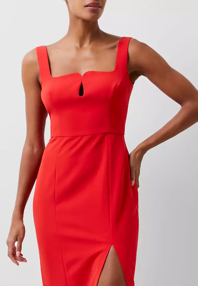 open lace back dress French Connection Navy and Red Striped Bodycon Dress main image 0