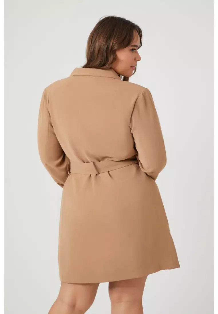 Buy FOREVER 21 Plus Size Belted Blazer Mini Dress 2024 Online