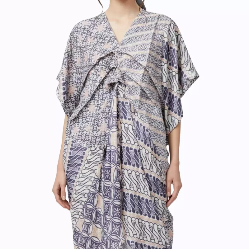 Dress Batik Wanita - Bhatara Batik Claudia - Dress Batik Modern Lengan Pendek