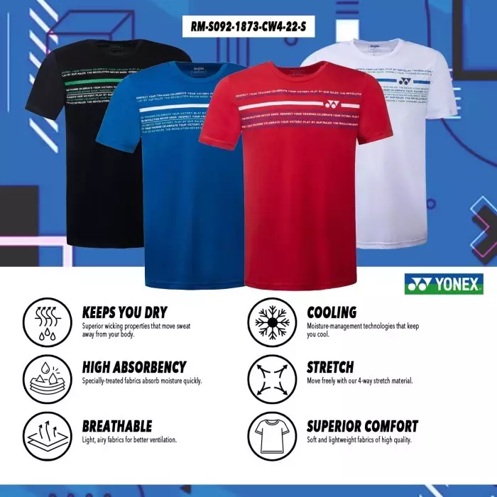 KAOS / JERSEY YONEX BADMINTON COMFORT WEAR RM 1873 /RM1873 CW4 - RED