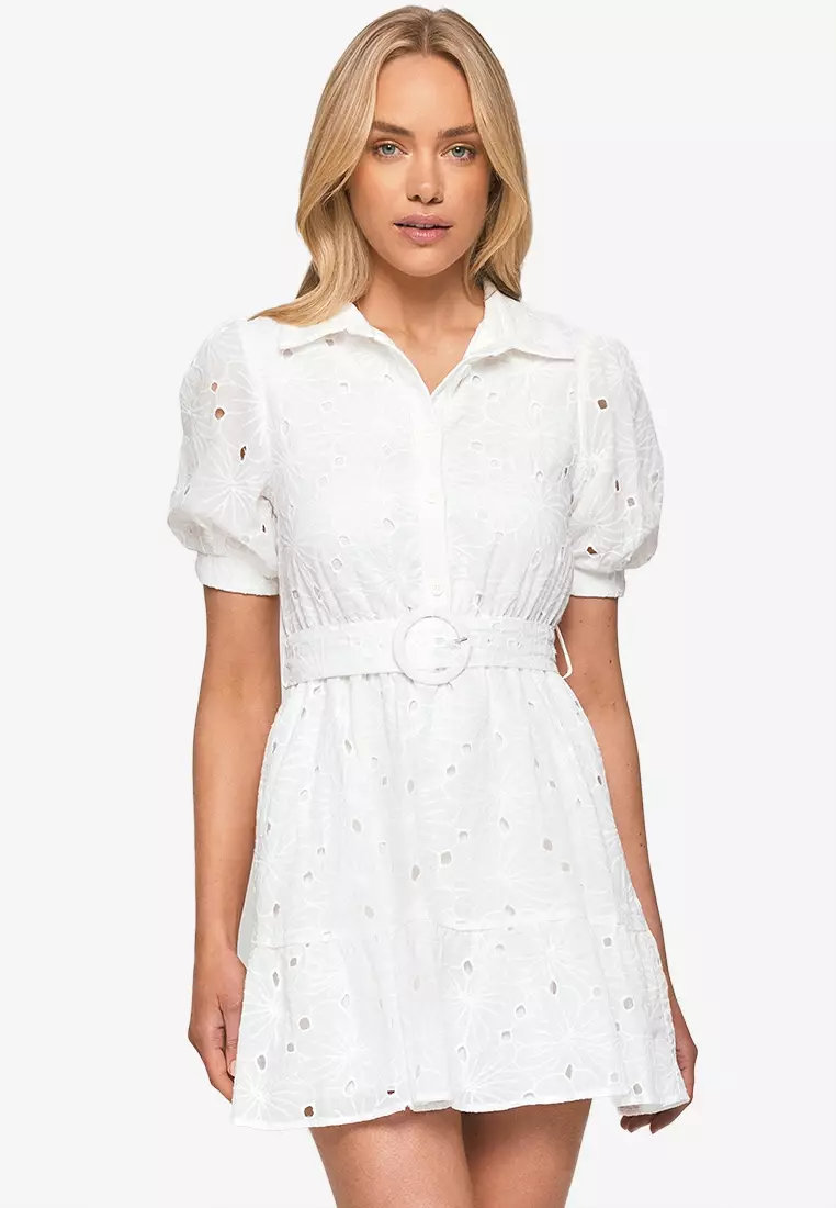 Dress with eyelet embroidery online