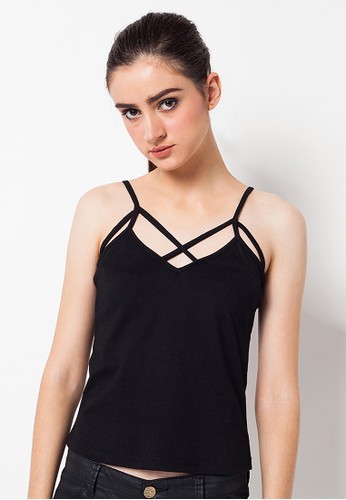Lined Tank Top Black