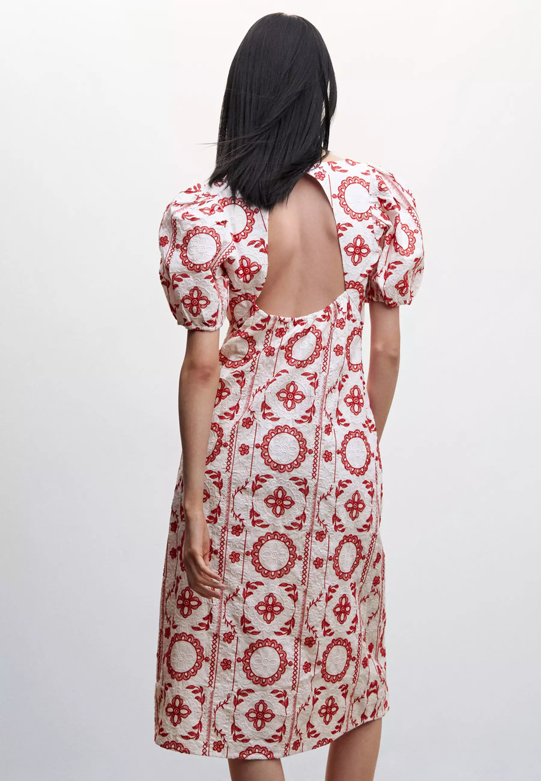 Mango embroidered hot sale cotton dress