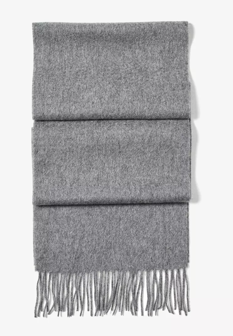 Aksesoris Wanita Plain Cashmere Virgin wool Pashmina Syal Wanita Grey
