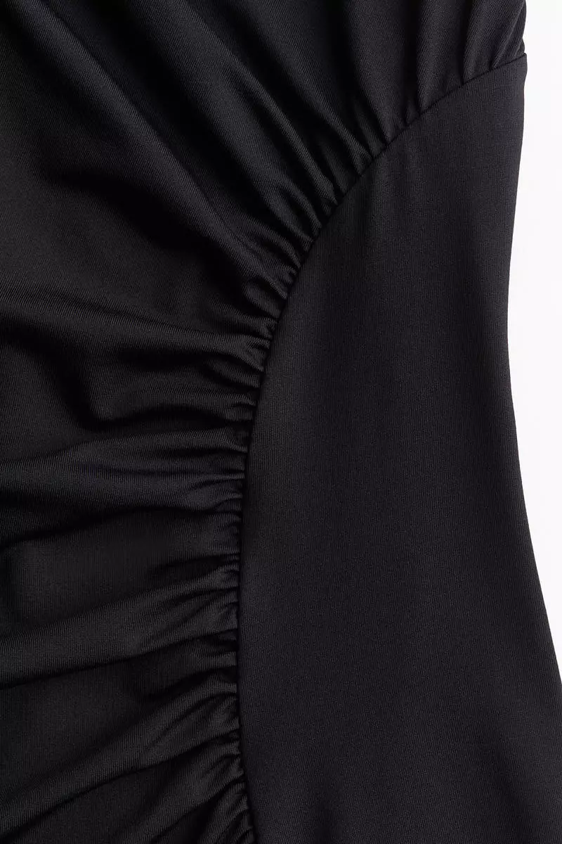 Draped turtleneck dress