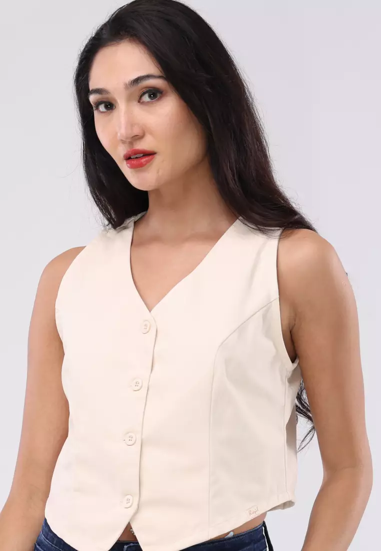 Cotton Twill Sleeveless Blouse