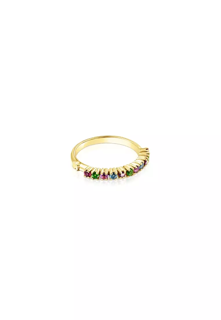 Tous TOUS Straight Half Wedding Silver Vermeil Ring with Gemstones 2024 |  Buy Tous Online | ZALORA Hong Kong