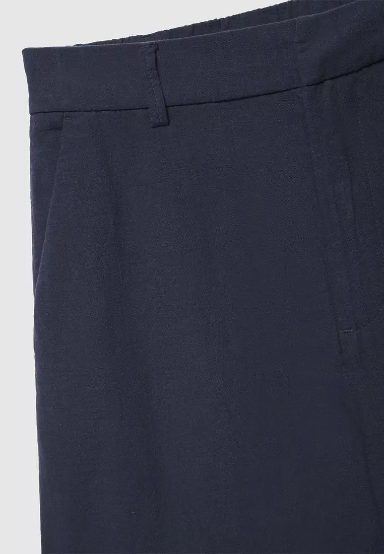 Women's Plain Linen-Effect Shorts