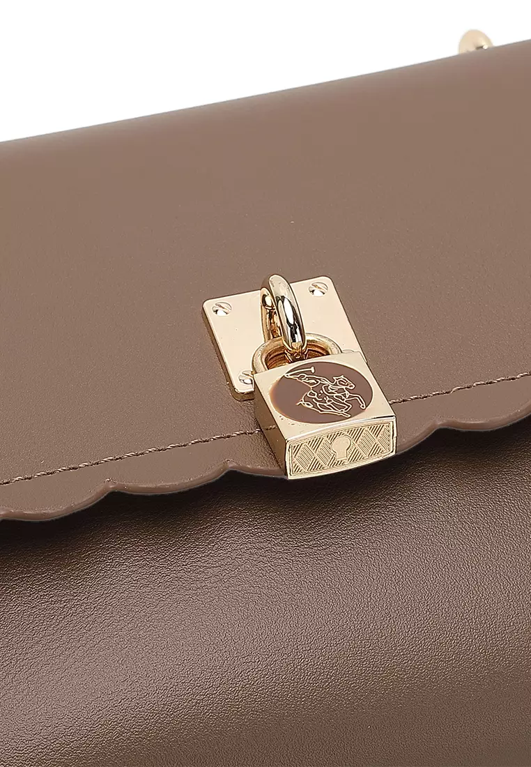 Women's Chain Shoulder Bag / Sling Bag / Crossbody Bag (Tas Bahu Wanita / Tas Selempang Wanita) - Cokelat