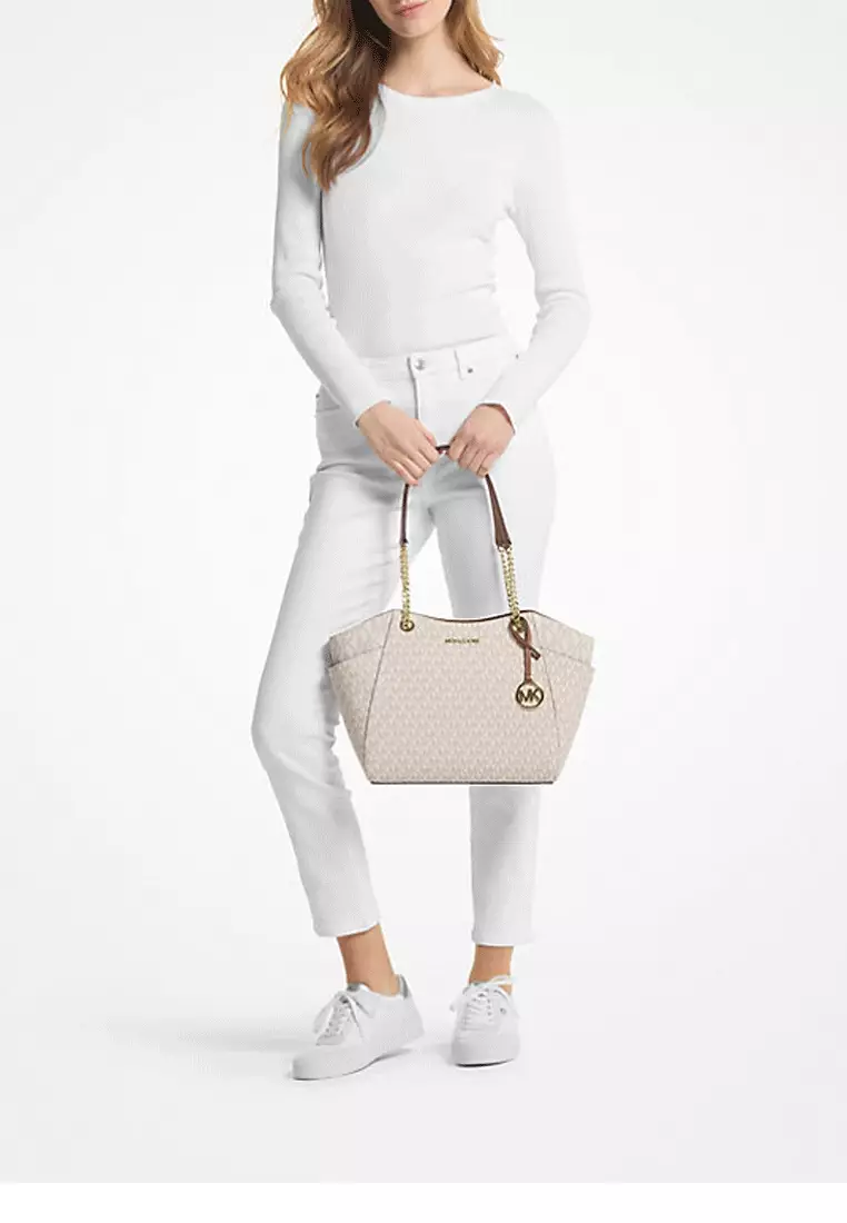 Jet Set Large Signature Logo Shoulder Bag