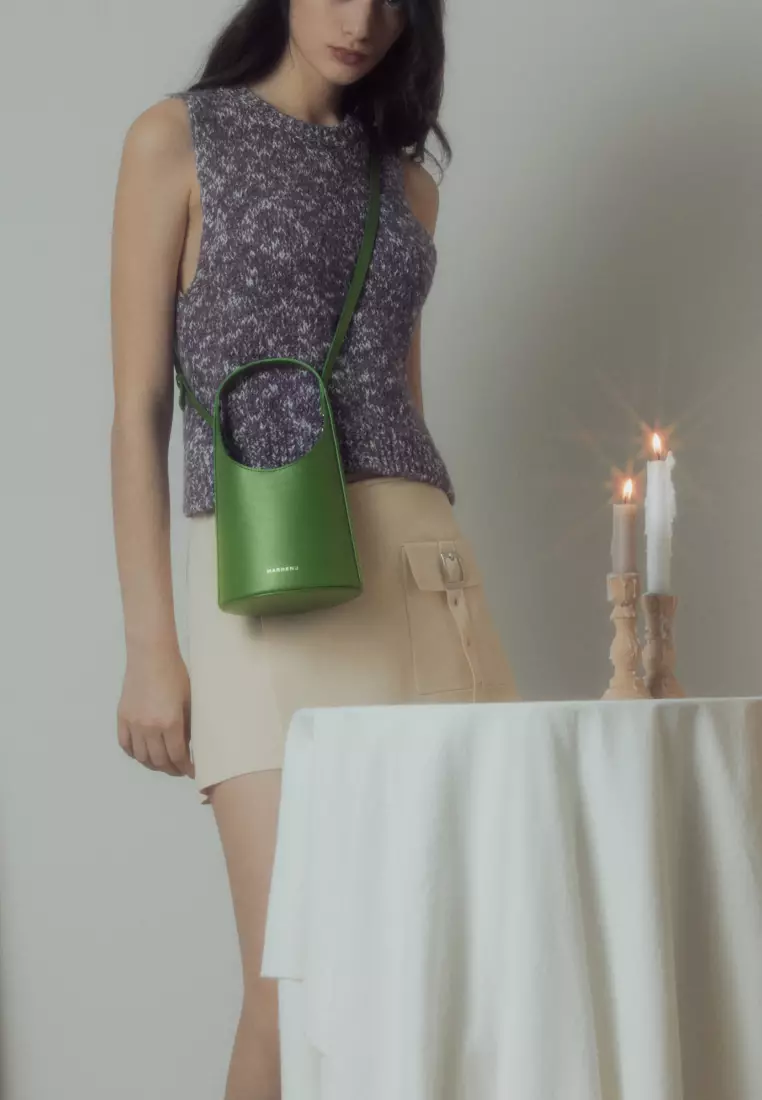 TIN Vegan Leather Crossbody Bag Apple Green