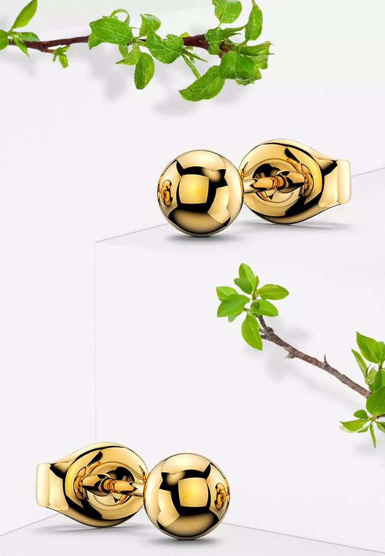 Ball Stud Earrings 5mm-Yellow Gold