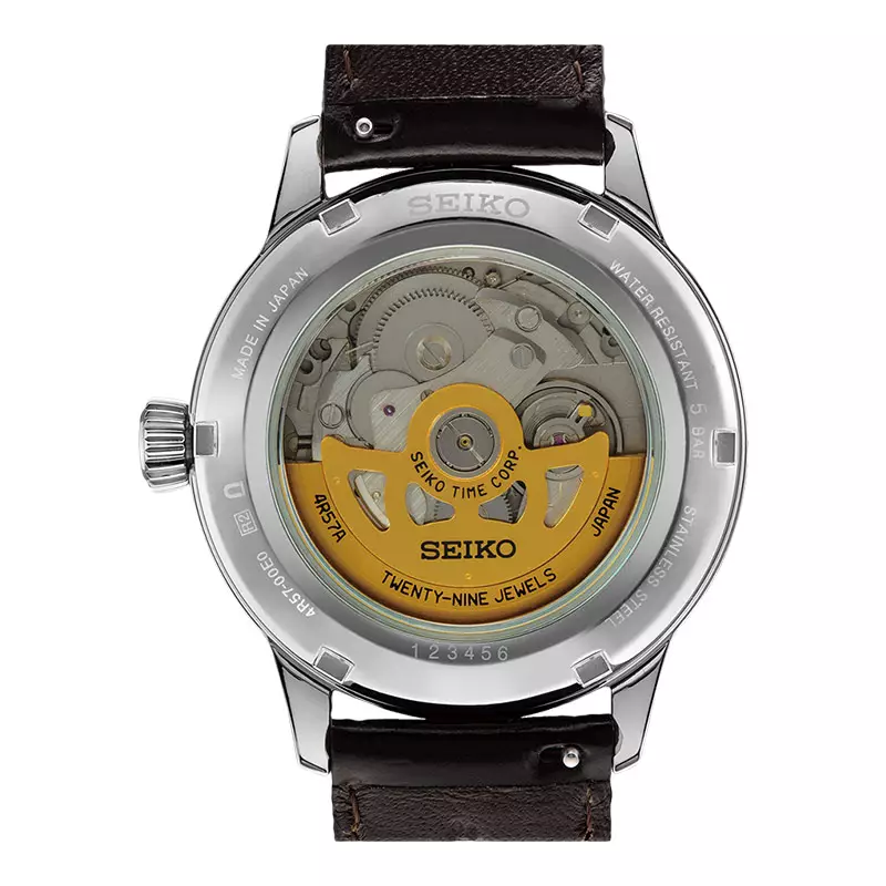 Jam Tangan Pria Seiko Presage SSA459J1 Cocktail Time Midnight Mockingbird Automatic Green Dial Brown Leather Strap