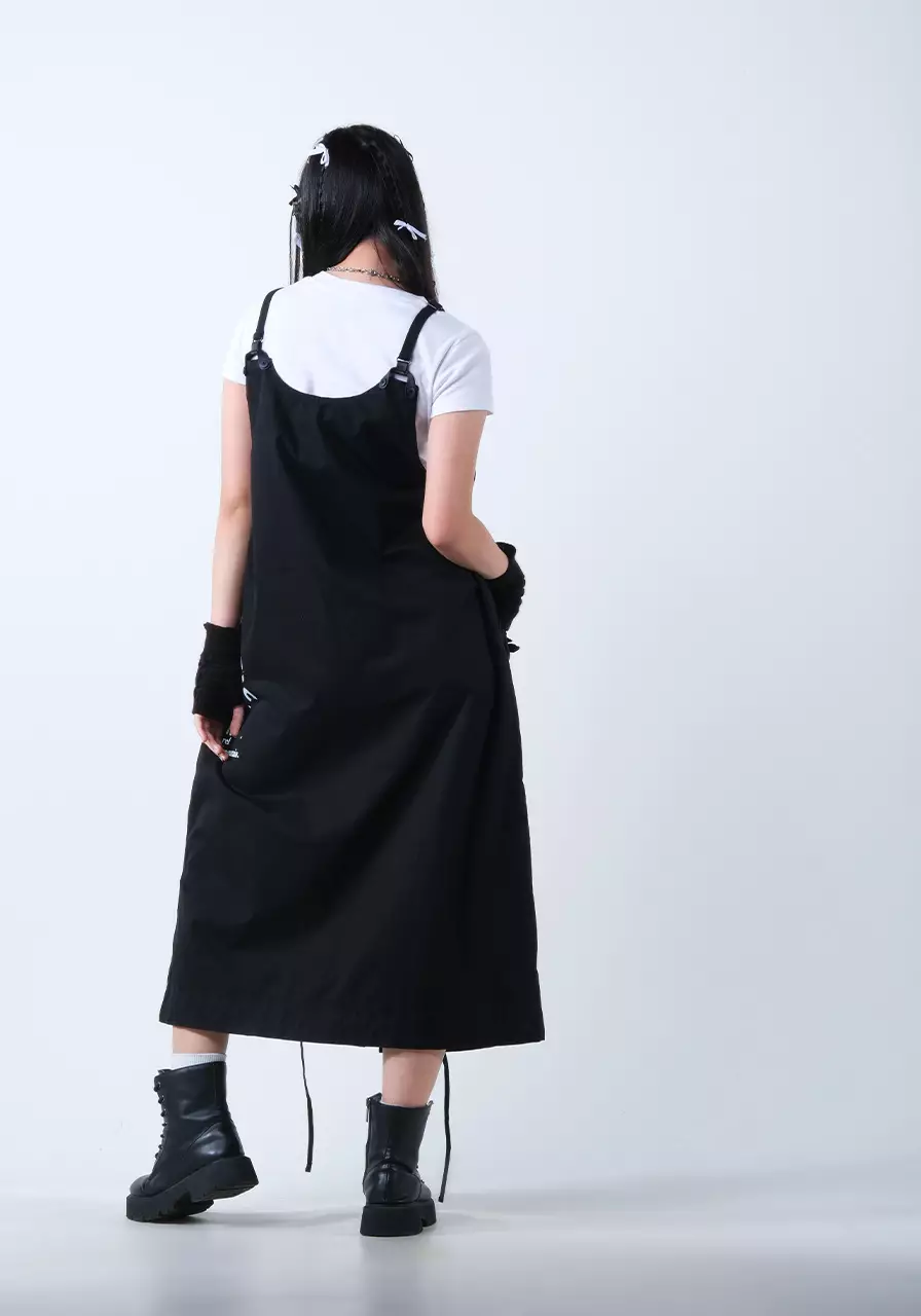 Overall Dress Wanita Thea Black