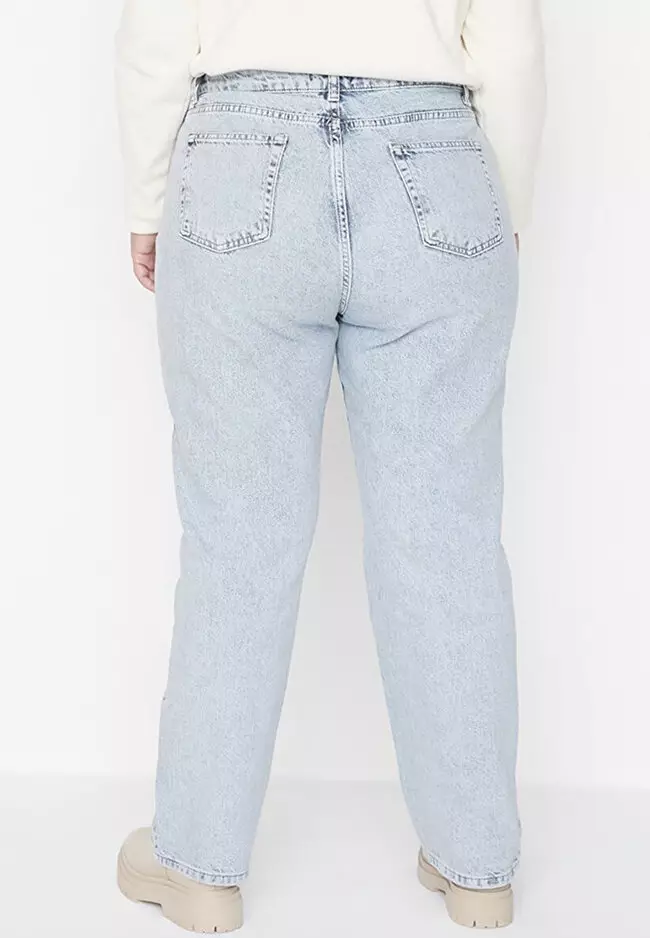 Plus size ripped bootcut 2024 jeans