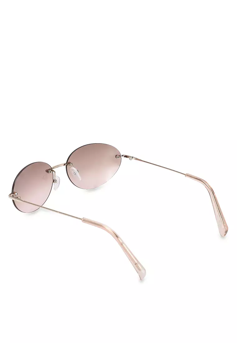 Oval rimless outlet sunglasses