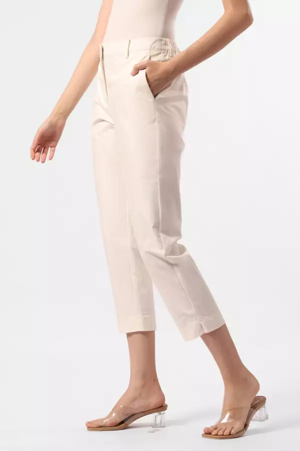 MINIMAL - Reg Fit Chinos With Slit  - Off White Warna Offwhite