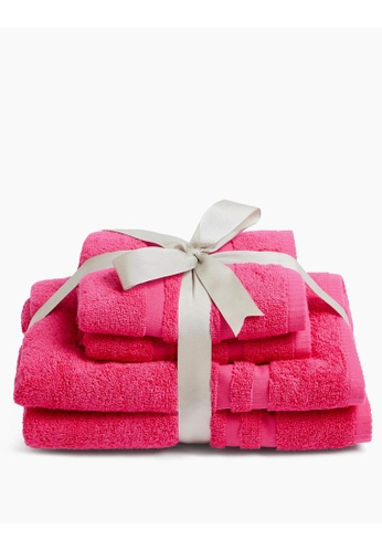 MARKS & SPENCER red M&S 4 Piece Super Soft Pure Cotton Towel Bale 120EEHL618BE83GS_1