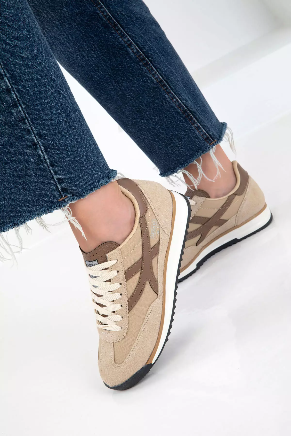 Beige-Brown Women's Sneaker 20761