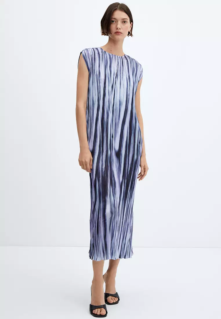 Buy Mango TieDye Pleated Dress Online ZALORA Malaysia