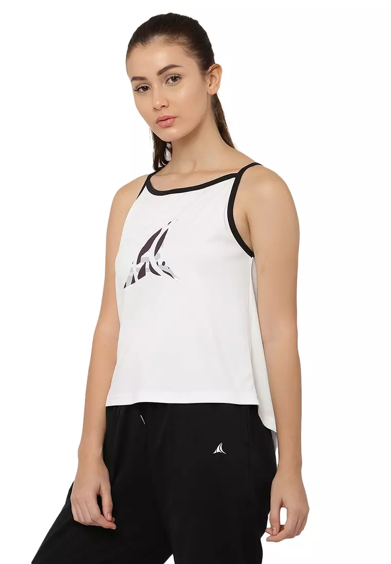 Women's Training/Running White Sleeveless Top