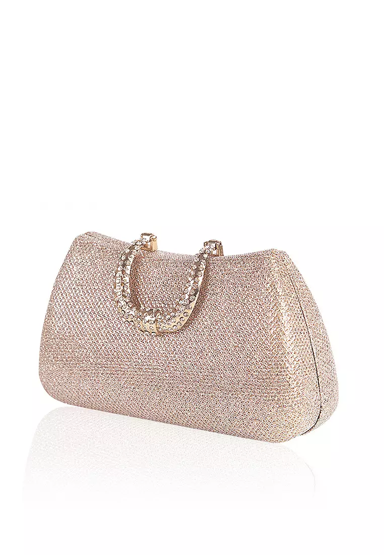Rose gold clutch bag and clearance shoes