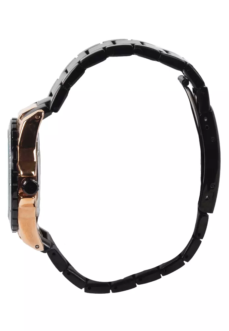 Alfa - Chronograph Watch - Rosegold - Black Stainless Steel Bracelet - 33018L