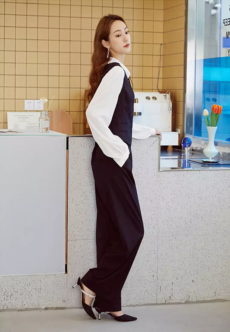 Striped Loose Fit Formal Pants