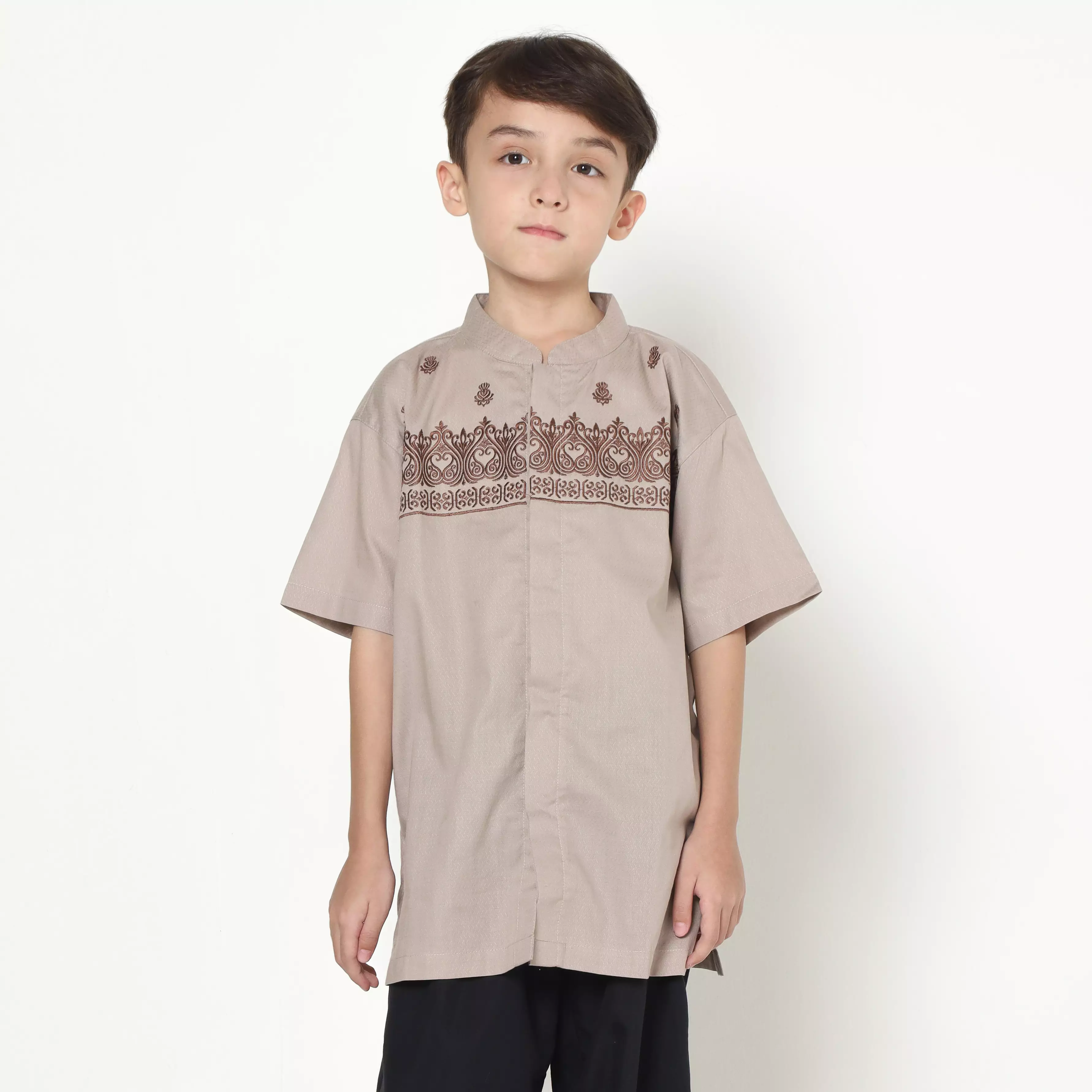 Baju Koko Set Anak Laki Bordir Hati Milo - AMAZING