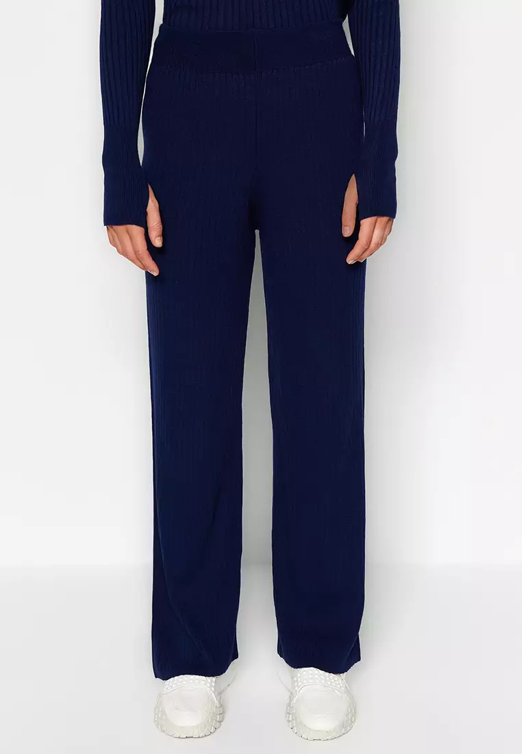 Ribbed Knitted Sweater and Pants Sets