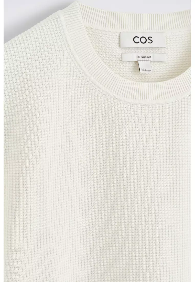 WAFFLE-KNIT COTTON T-SHIRT