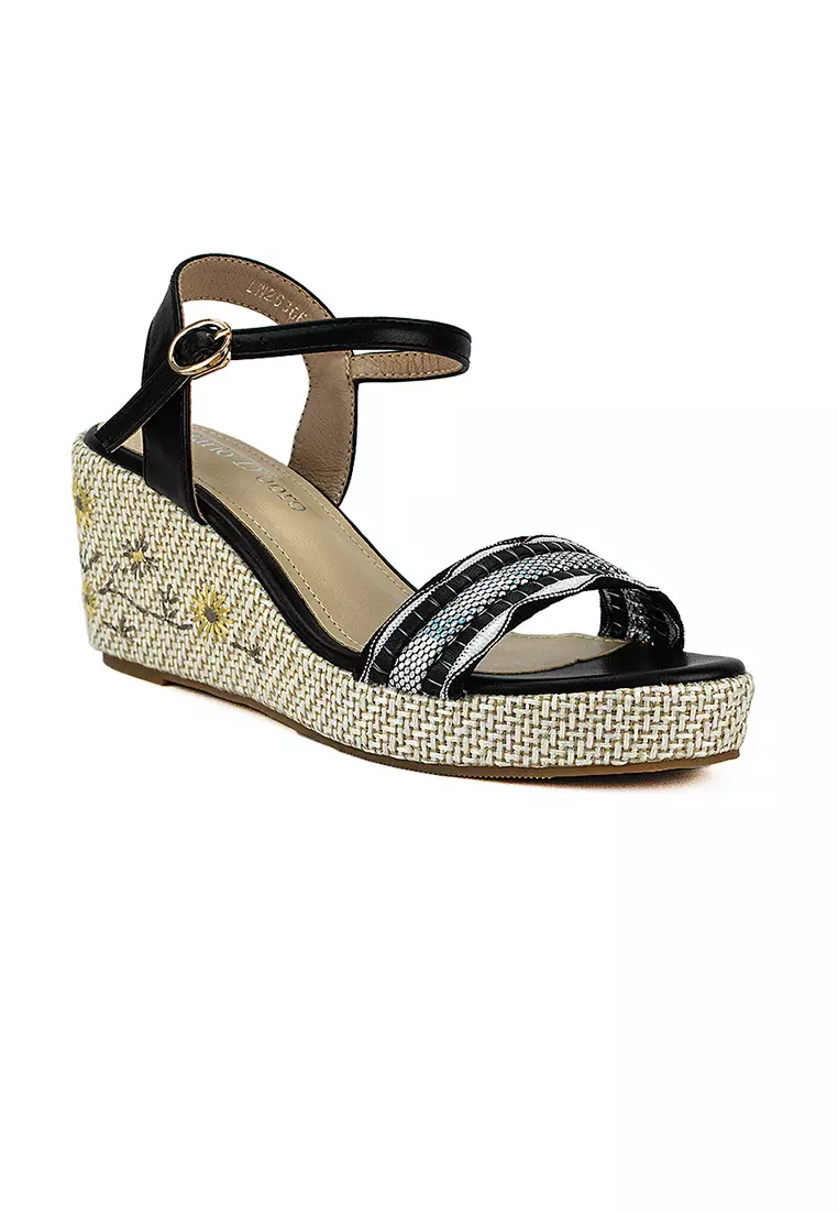 Women's Wedge Sandals LW 26366 Black C46