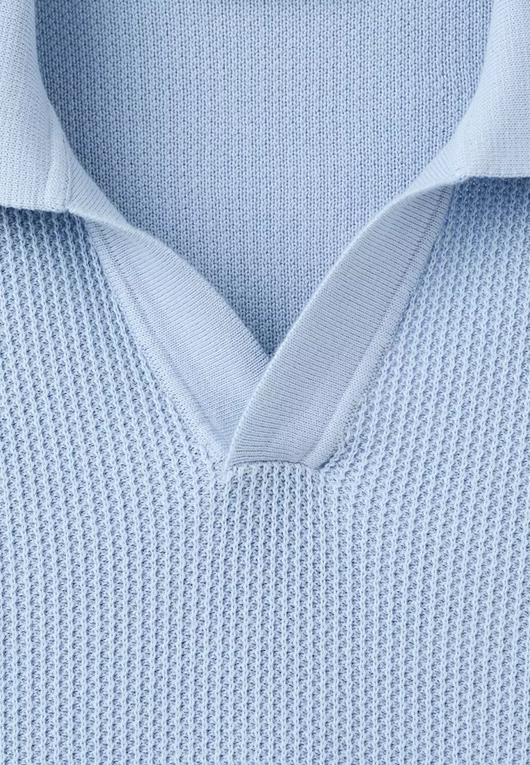 100% Cotton Knitted Structure Polo Shirt