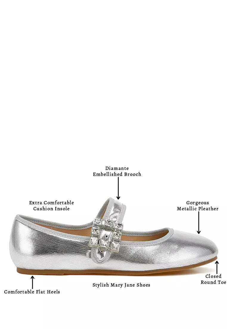 Bros Sandal Mary Jane Warna Perak