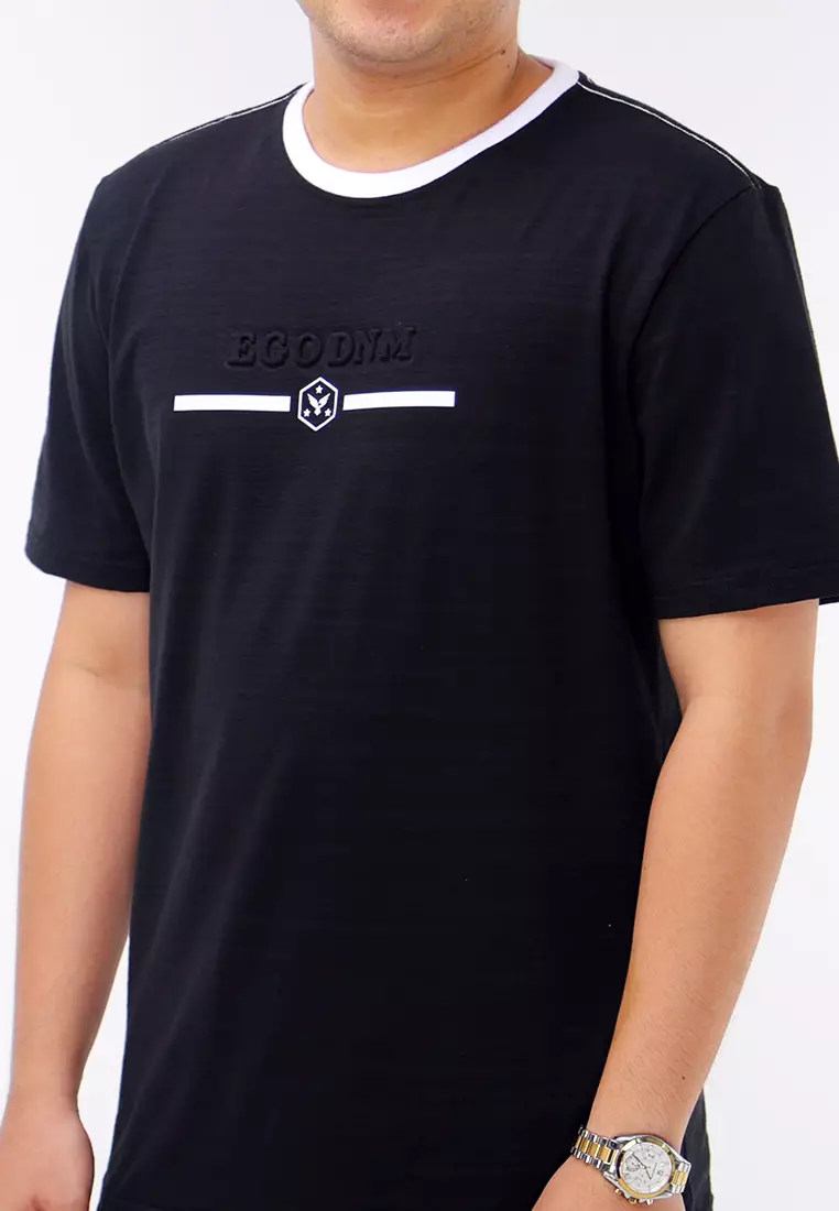 Round Neck Streaky Short Sleeve