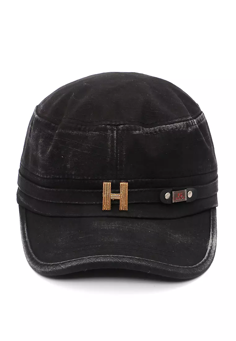 Aldrich Caps Comando Unisex Military Army Casual Strap Adjusted Material Cotton ORIGINAL - Black