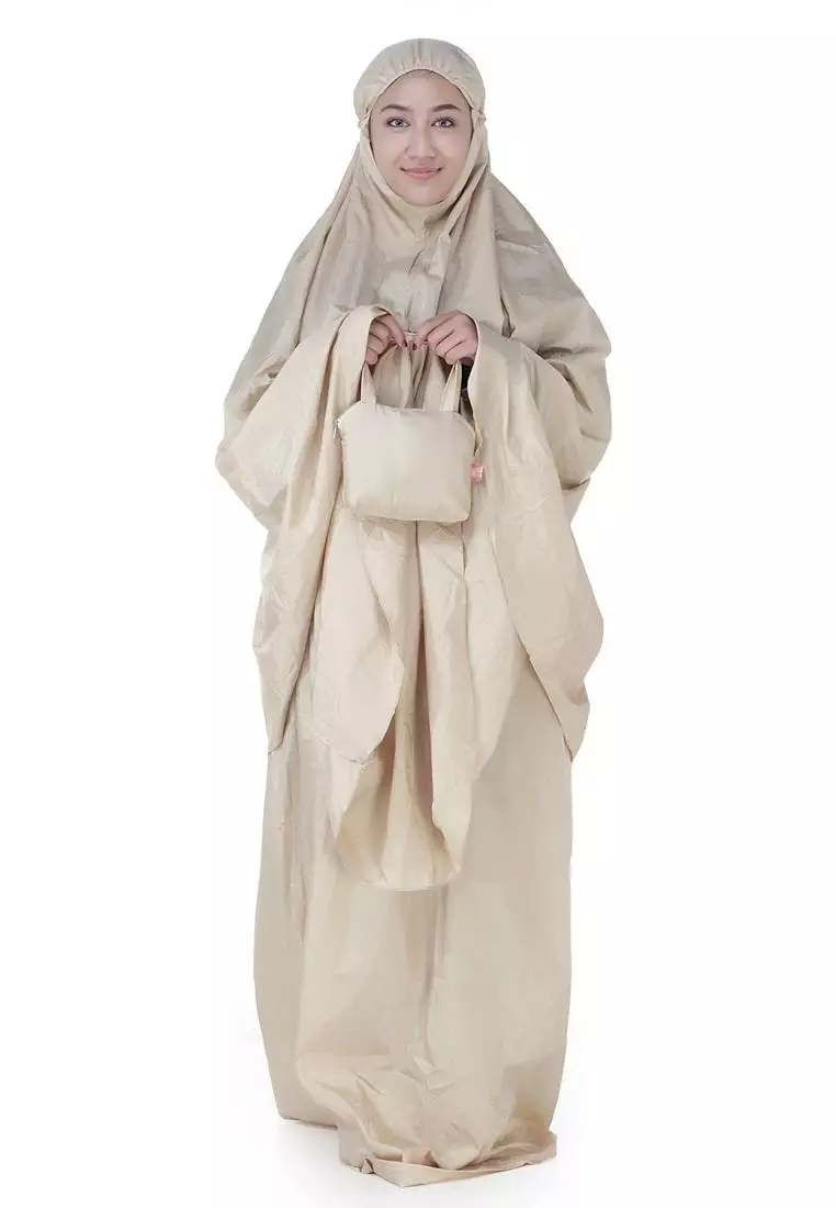 Prayer Set Mukena Travel Parasut Ayra - Cream