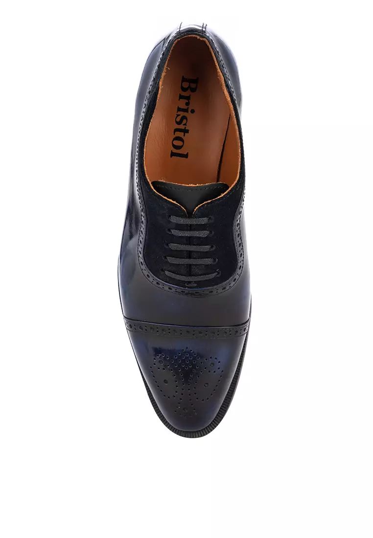 Bowman Blue Brush-off Captoe Oxford