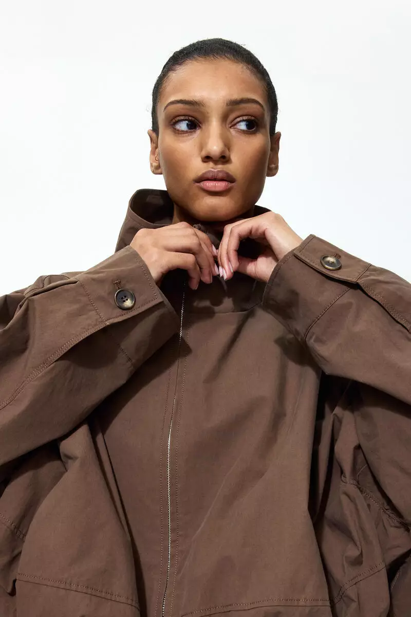 Bubble-hem cotton jacket