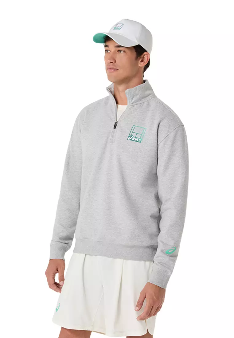 Asics Men Court Core Graphic Half Zip Sweatshirt-2041A384.020